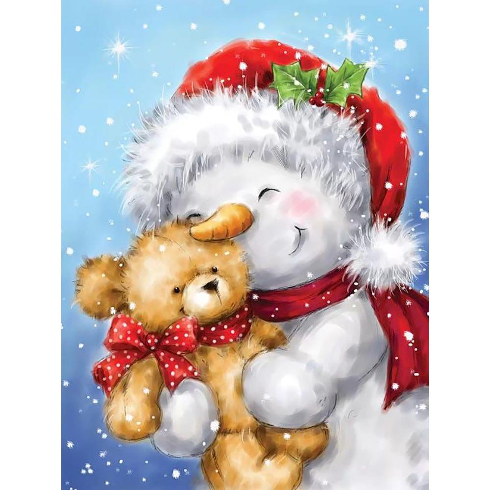 Diamond Painting Christmas Teddy Bear Picture Of Rhinestone Diamond Embroidery Cartoon Mosaic Handmade Christmas Gift