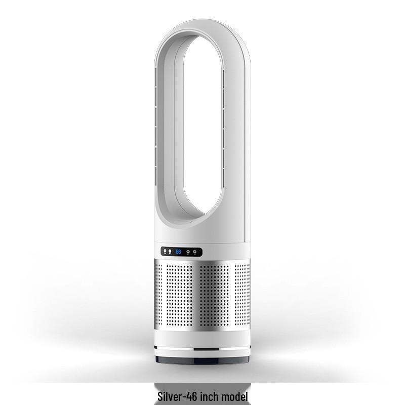 Leafless Electric Fan & Heater with Remote, Silent & Energy Efficient, Floor/Desktop Model 018JR.