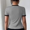 New Fashionable Women's Two-piece Color-Blocked Short-Sleeved Knit Cardigan Top