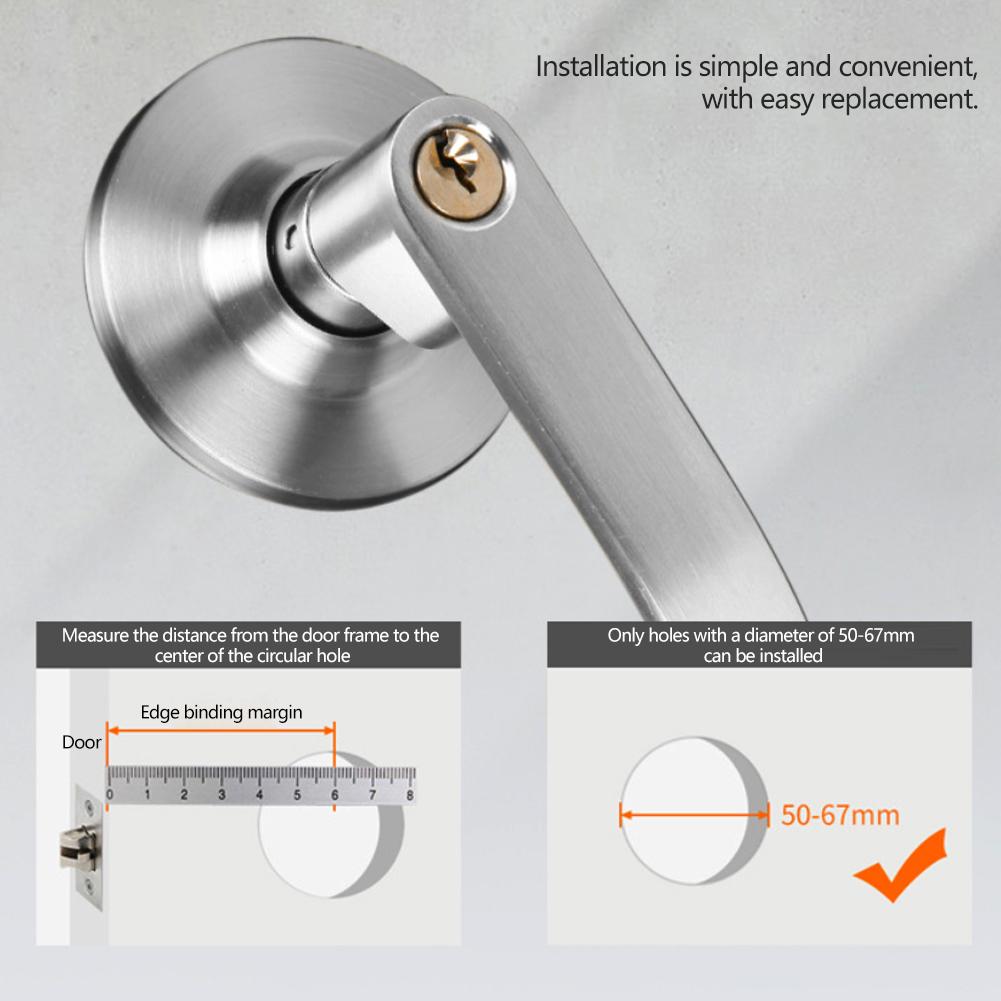 3-Rod Door Lock Aluminum Alloy Mortise Lock Door Knob Lock Set Easy Installation Universal Lock