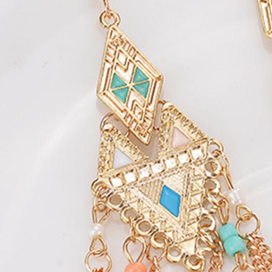 1 pereche cercei dama cu lanț cu ciucuri Cercei cu picătură de cristal artificial lucios pt