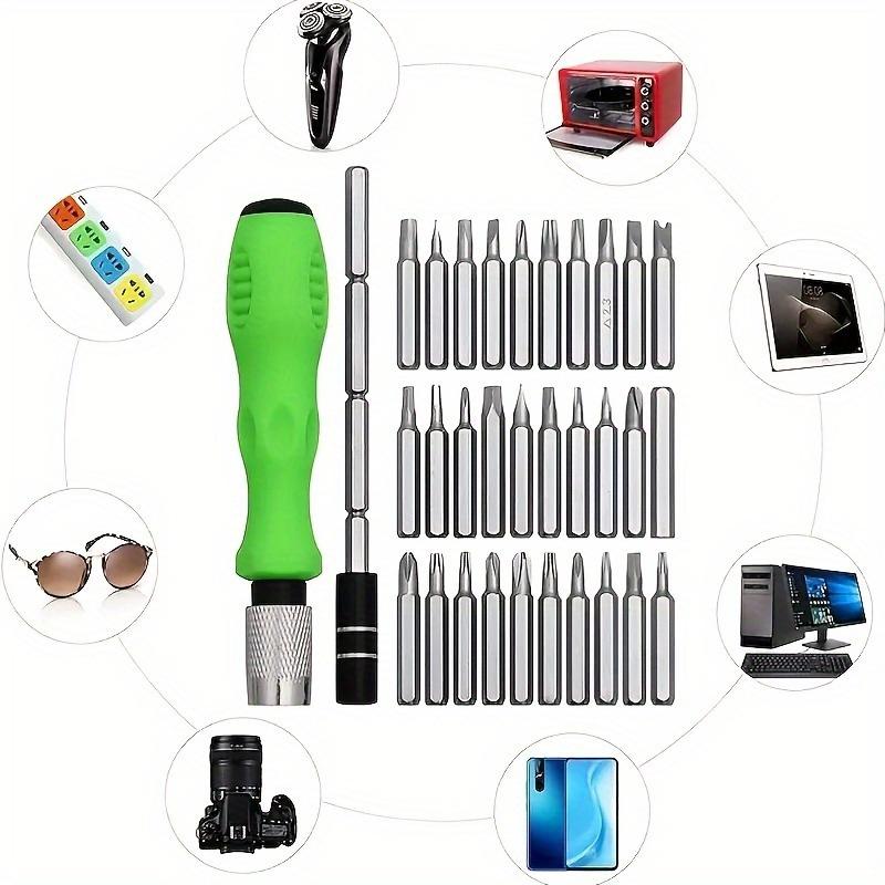 Set di 32 cacciaviti di precisione piccoli in 1 con custodia. Kit di strumenti professionali minuscoli per riparazioni per occhiali, orologi, laptop, elettronica, giocattoli, computer.