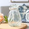 Retro Embossed Transparent Glass Vase: French-Inspired Luxury Home Decor for Living Room