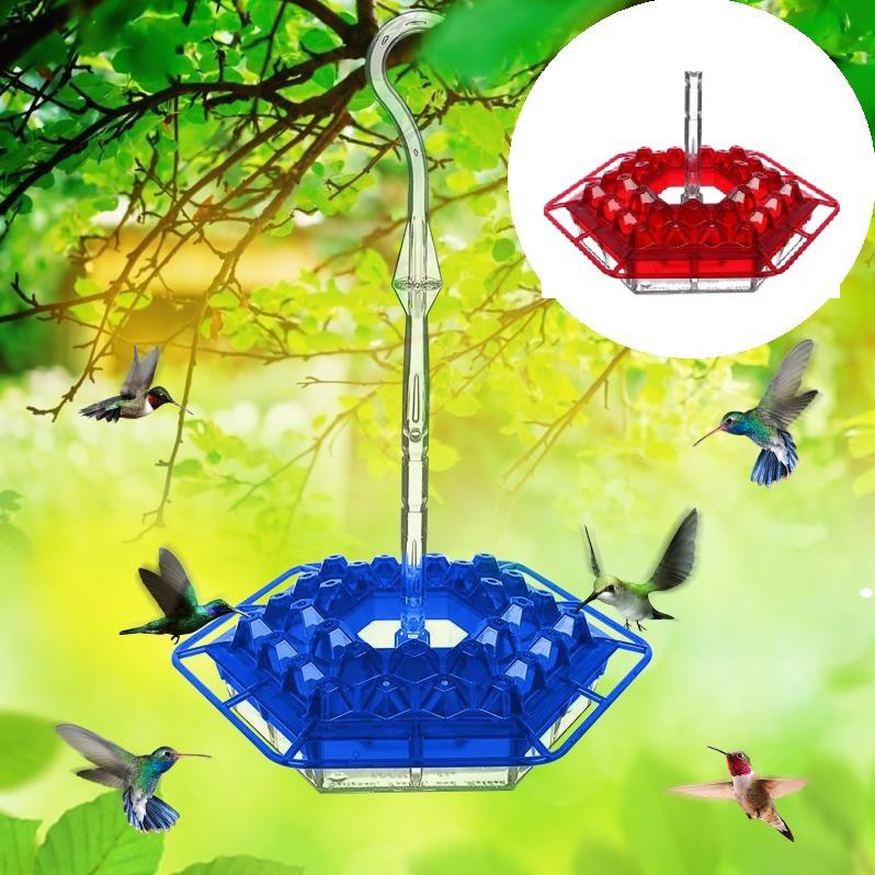 New Plastic Hex Hanging Hummingbird Feeder Handmade Bird Feeder For Outdoor Garden Yard Decoration Gift For Bird Lovers 4 Colors