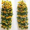 260cm Simulated Sunflower Vine Sunflower Flower Wreath Home Pipe Wrapped Decorative Flower Strip Wedding Flower Arch Decoration