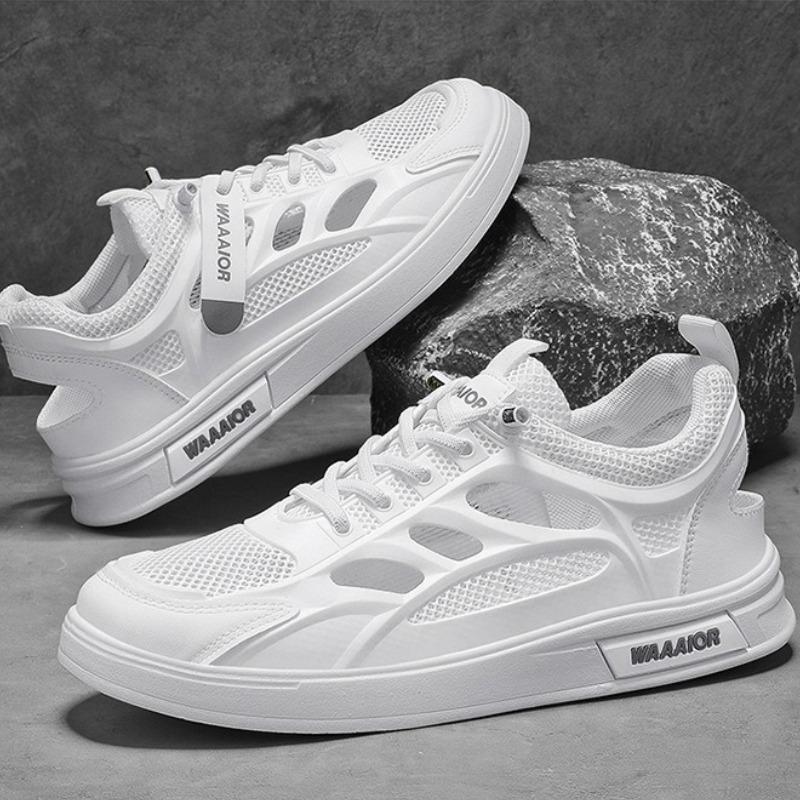 Fashion New Men's Comfortable Sports Shoes Casual Shoes Breathable Comfortable Summer New Hollow Out Versatile White Mesh