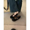 Suede small leather shoes flat spring and autumn word with soft sole Doudou shoes evening commuting shoes