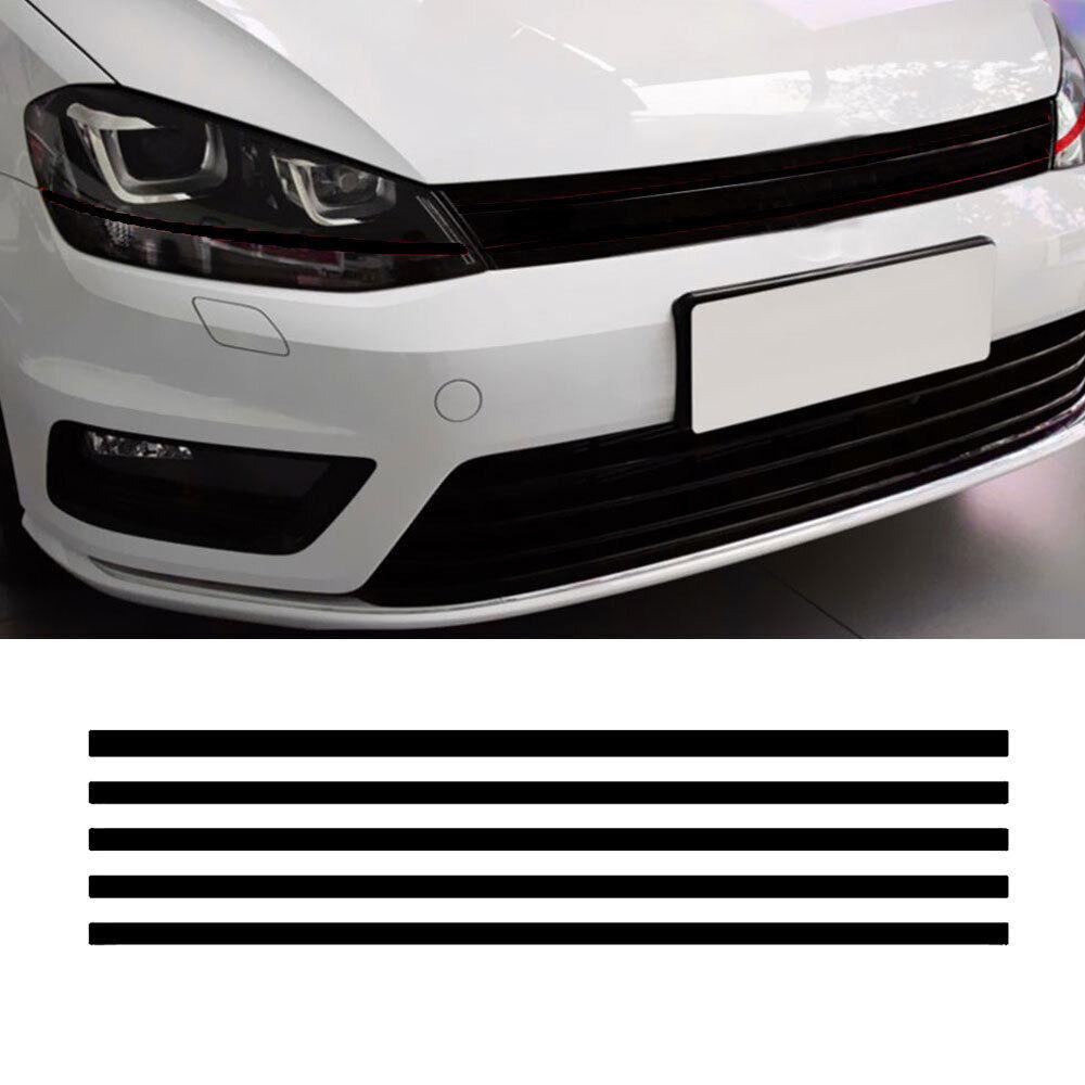 5 Stück Auto Frontklappe Kühlergrill Reflektierender Aufkleber Streifen für VW Golf 6 7 Tiguan Polo GTI Auto Außen Styling Dekoration Zierleiste Aufkleber