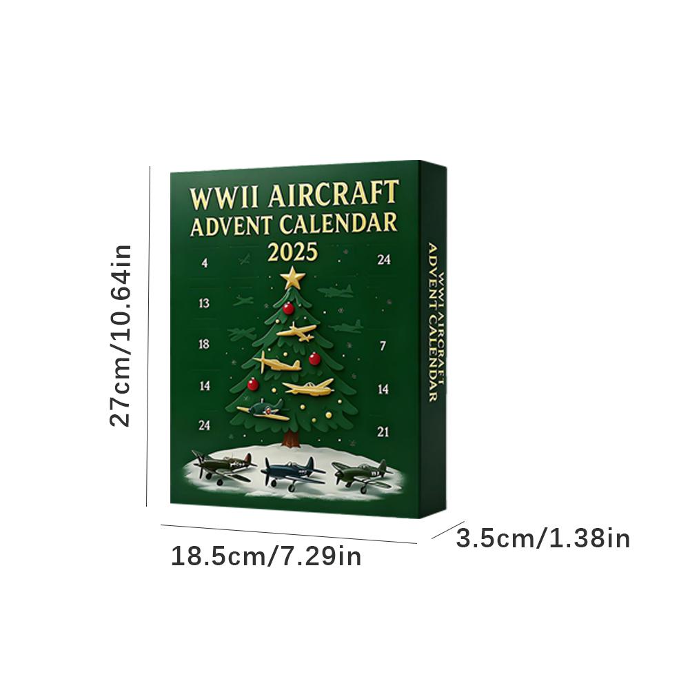 1pcs 2025 Aircraft Advent Calendar Christmas Countdown Fighter Jet Surprise Gift Military Theme Acrylic Ornaments Collection