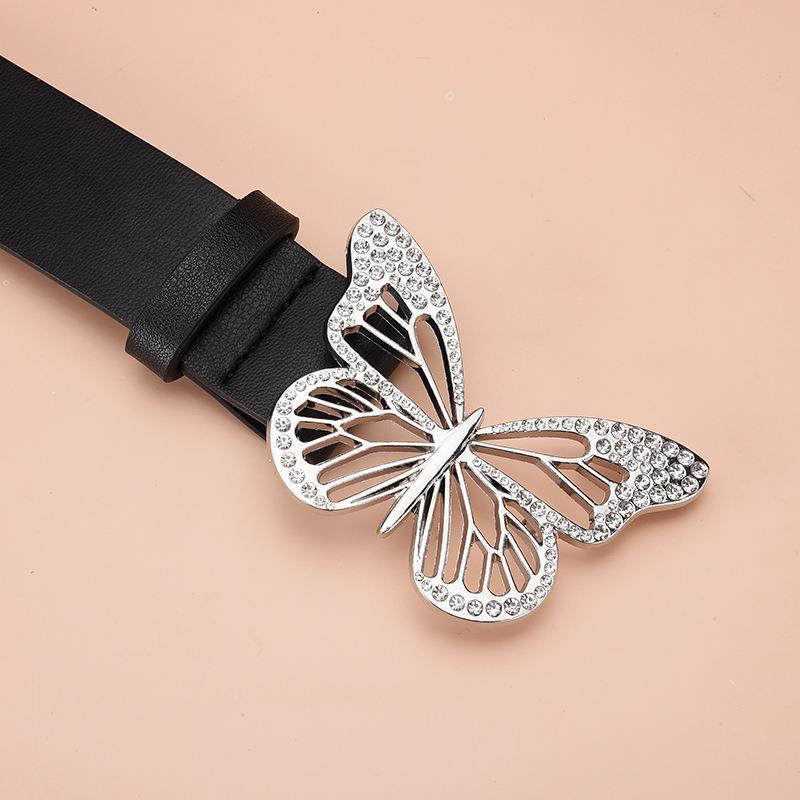 

Женский ремень из ПУ кожи в корейском стиле с застежкой-бабочкой - вдохновленный Y2K, высококлассный, универсальный, идеально подходит для летних джинсов. 105 cm чёрный