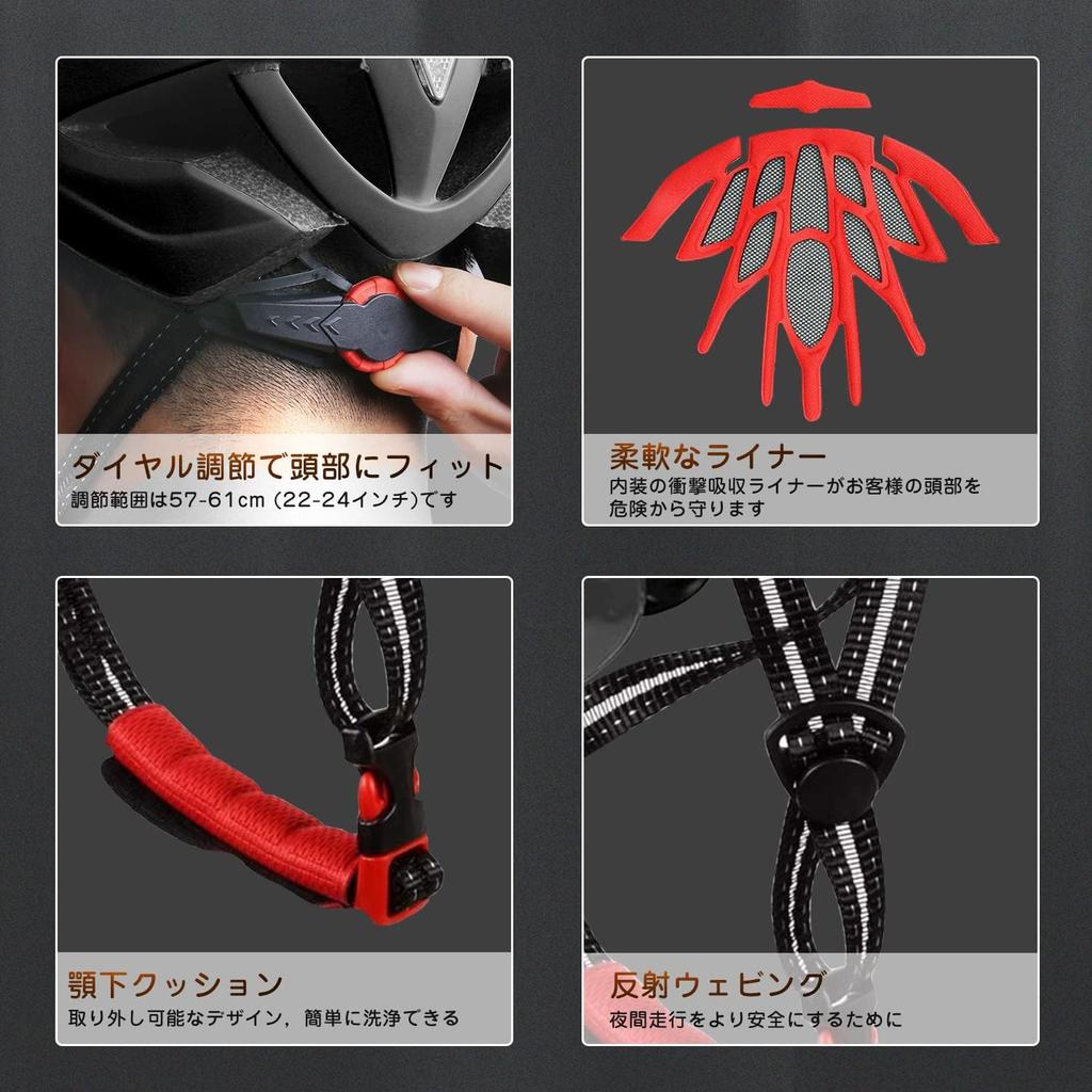 Basecamp Bicycle EN1078 with Rear Magnetic and Portable CPSC for Men and Mountain Bikes and Road Helmet, Certified, Light, Goggles, Backpack, 57-62cm,