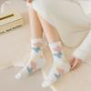 Women Candy Warm Socks Lady Heart Pattern Kawaii Thick Coral Fleece Warm Tulip Flower Winter Cotton Casual Socks Female