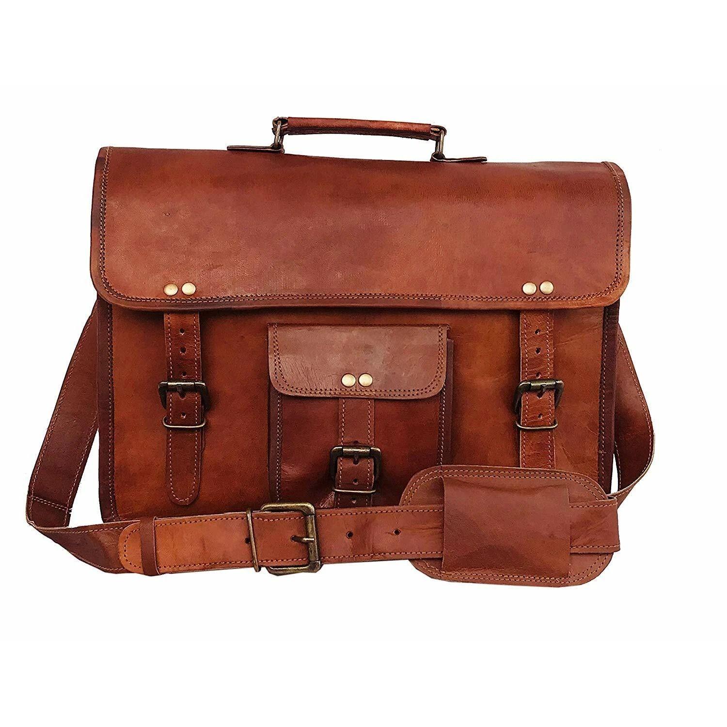 

Ноутбук Художественная Кожа Мужская Сумка Мессенджер На Плечо Портфель Винтажная Сумка 16 x 12 x 5 in