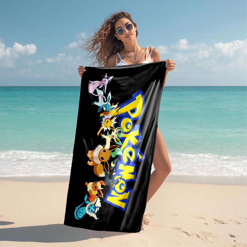 Pokémon beach towel Outdoor camping Beach towel for vacation swim Outdoor pool Absorbent bath towel