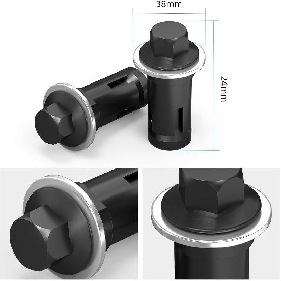 NICECNC Black Rock Slider Mounting Hardware Bolt Screw Nut 6PCS Rock Slider Screws Mounting Kit Compatible with Polaris RZR 1000 XP 1000 2015 2016