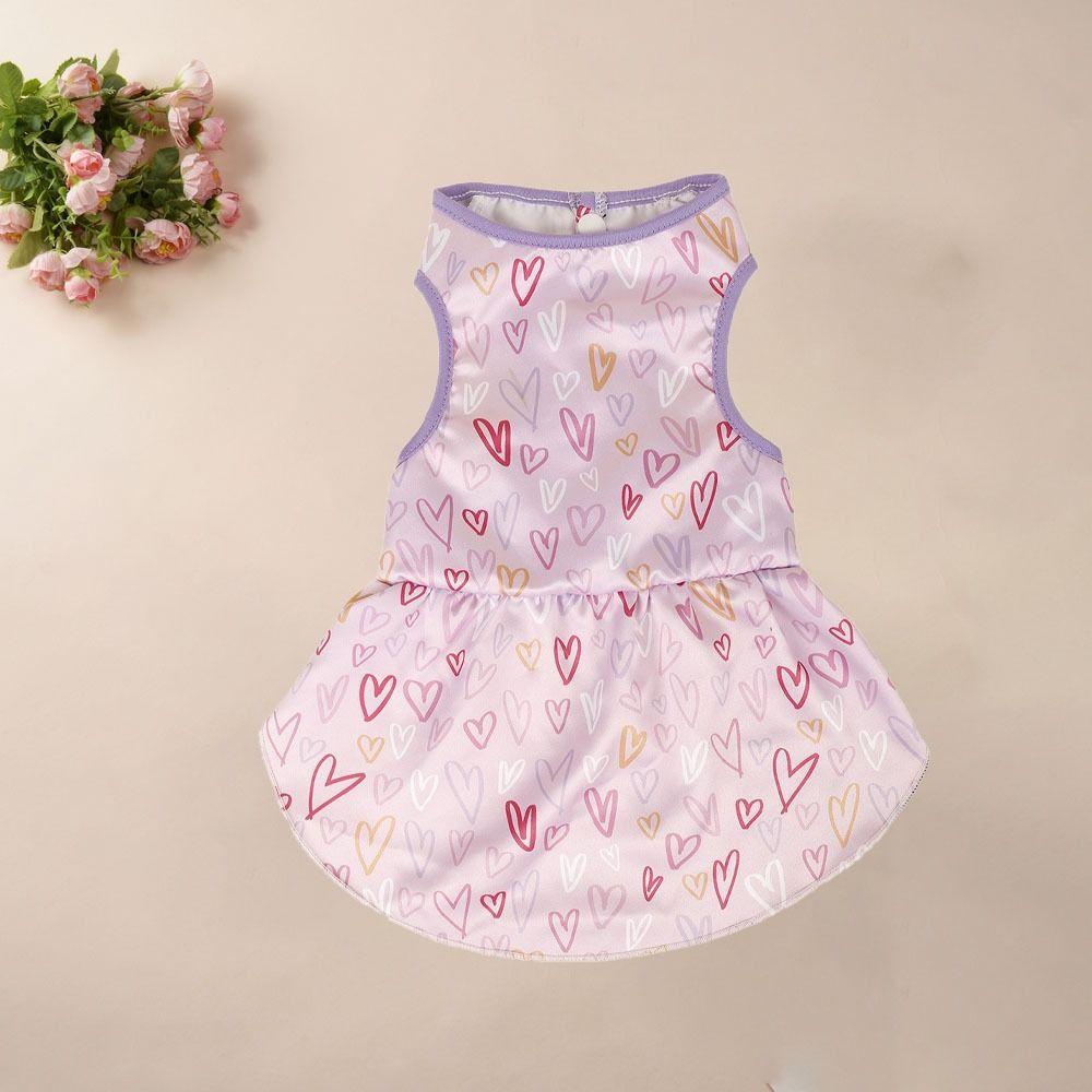 

Breathable Pet Dress Cartoon Printed Clothing Skirt Universal Cat Dress Pet Accessories M-Style 2