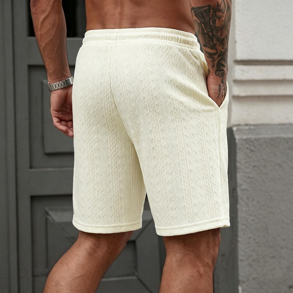 Men’s Knit Shorts Plus Size with Drawstring Waist Relaxed Fit for Beach and Casual Wear Comfortable Design