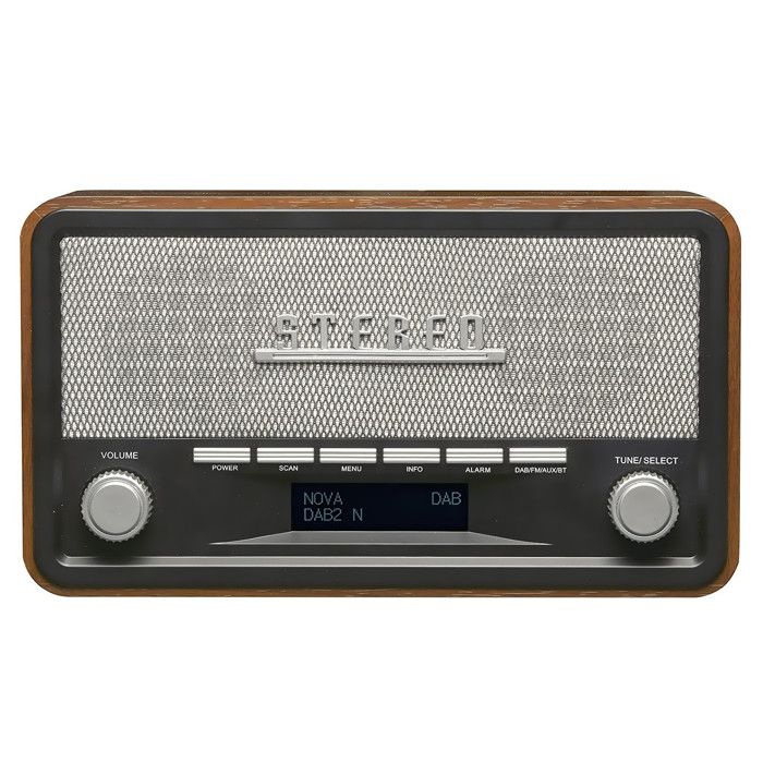 Denver Radio Alarm Clock - Chic Retro Design - DAB+ and FM Radio with RDS Function