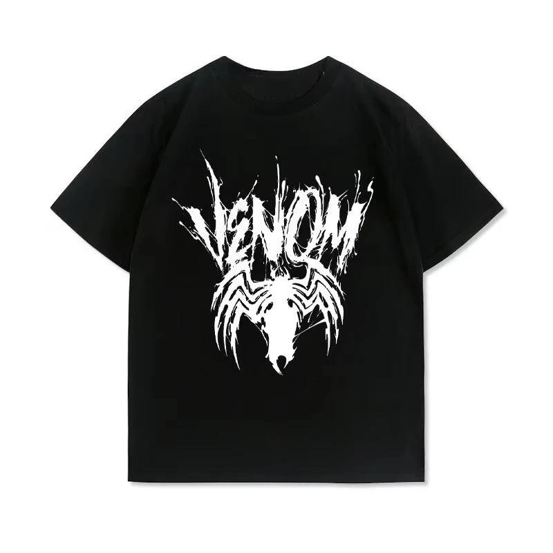 Marvel Men's Venom Spider Man Tom Hardy Printed New Summer Women's Loose Short Sleeves Kid T shirt for parents children adults
