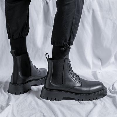 Business Thick Soled Men's Boots Trendy Classic Versatile Styles Leisure and Fashion Party Adult Office Outdoor Motorcycle Shoes
