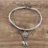 Vintage Multiple Layers Anklets For Women Retro Elephant Sun Pendant Foot Jewelry Barefoot Sandals Ankle Bracelet on the Leg New