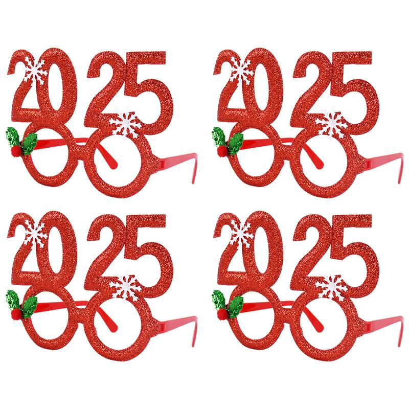 2025 New Year Party Glasses Christmas Photo Props Noel Xmas Decorations Kids Adult Eyeglasses Photobooth Gifts Home Supplies