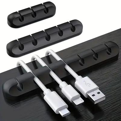 5/7 Clips Enrollador de Cables Adhesivo Soporte para Cables de Escritorio Auriculares Organizador de Escritorio Papelería Suministros de Oficina Material Escolar