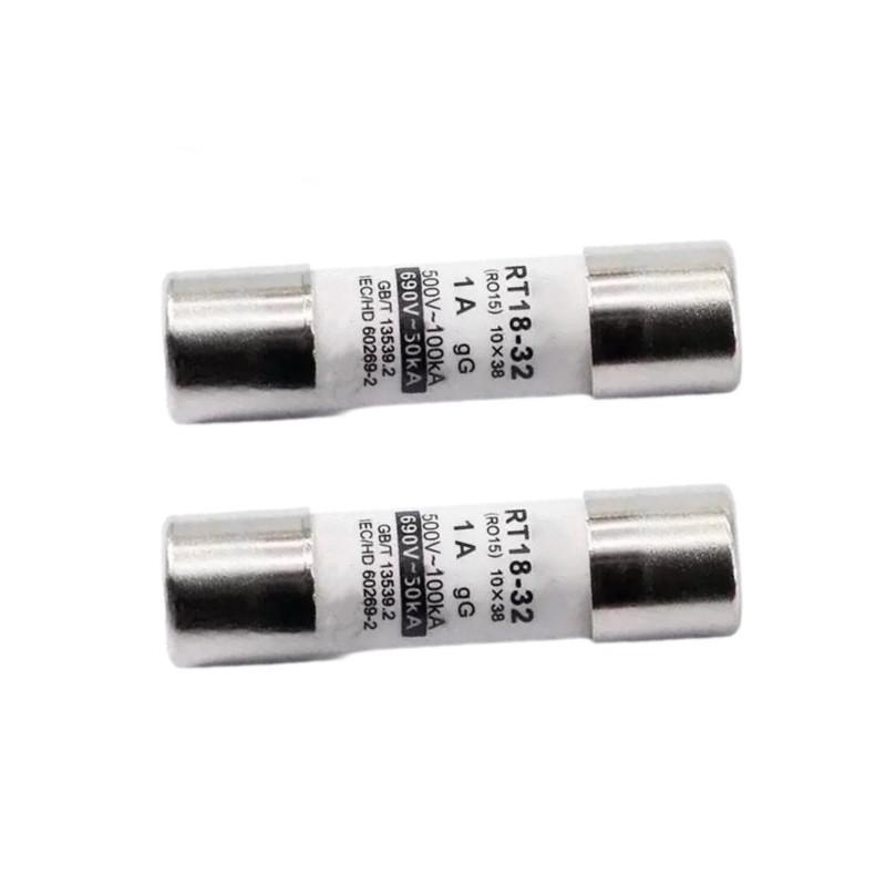 A34R High Breaking Capacity 100Ka-Forced 5Pcs 1A Fuse GG Cylindrical 10X38mm-Fuse Holder Ideal For Industrial Applications
