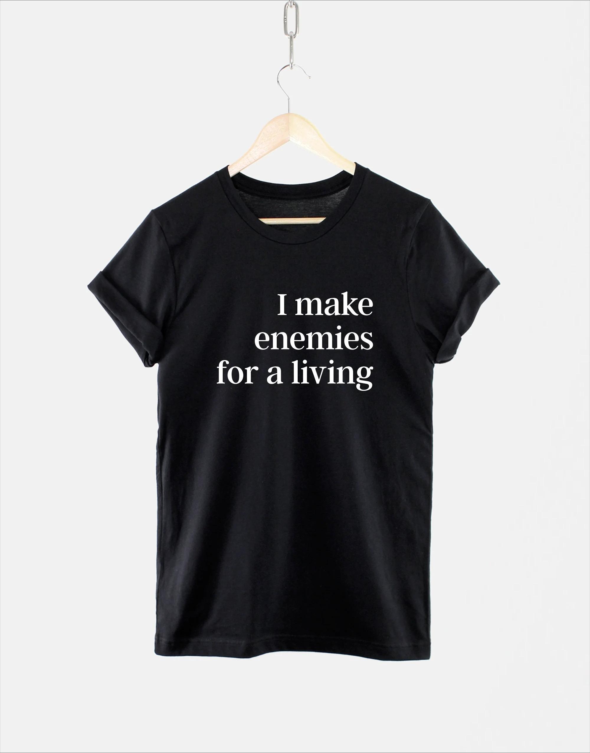 I Make Enemies for A Living TShirt Mens Tracksuit Letter Printed Summer Casual Pullover Round Neck Shortsleeved Sportswear 2XL