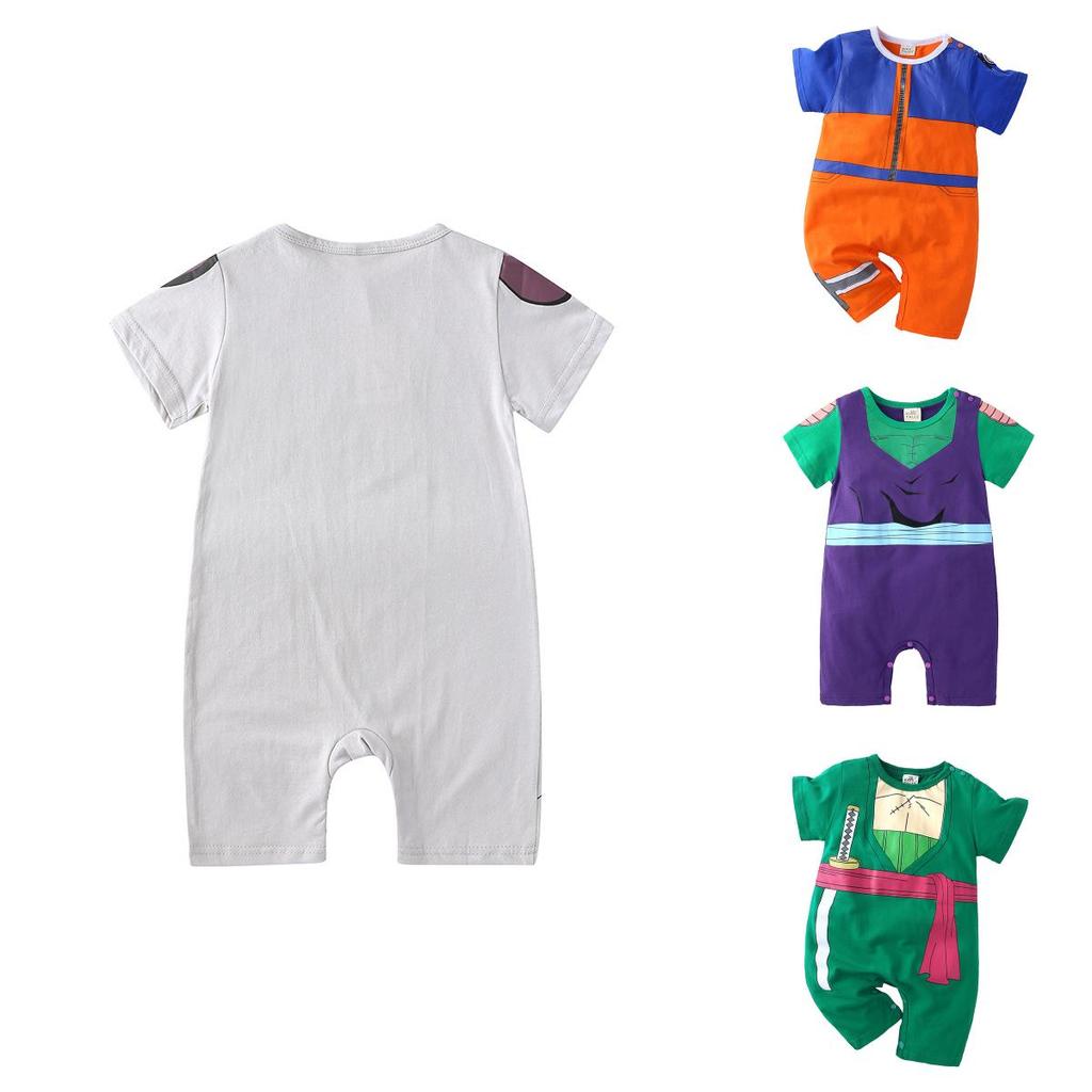 Adorabile Tutina per Bebè con Design di Dragon Ball Naruto Luffy per un Elegante Look Estivo
