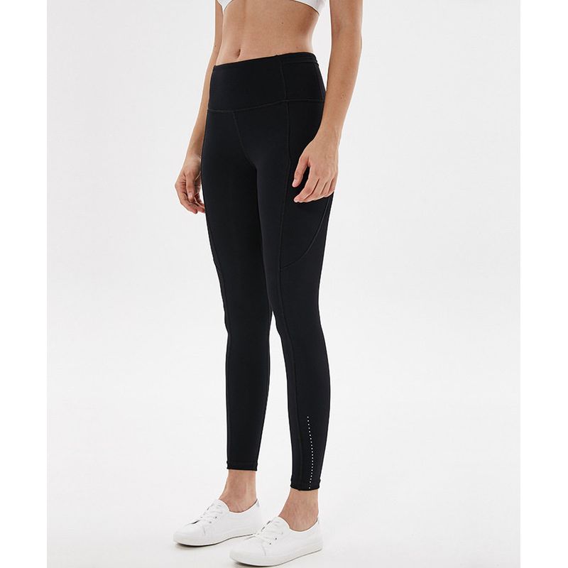 

Fashion Lu Single Yoga Pants Naked Women Sense High Top Sports Tights Feet Fluorescent Multi-Pocket Running Workout Ankle Length Pants Black 8(L)