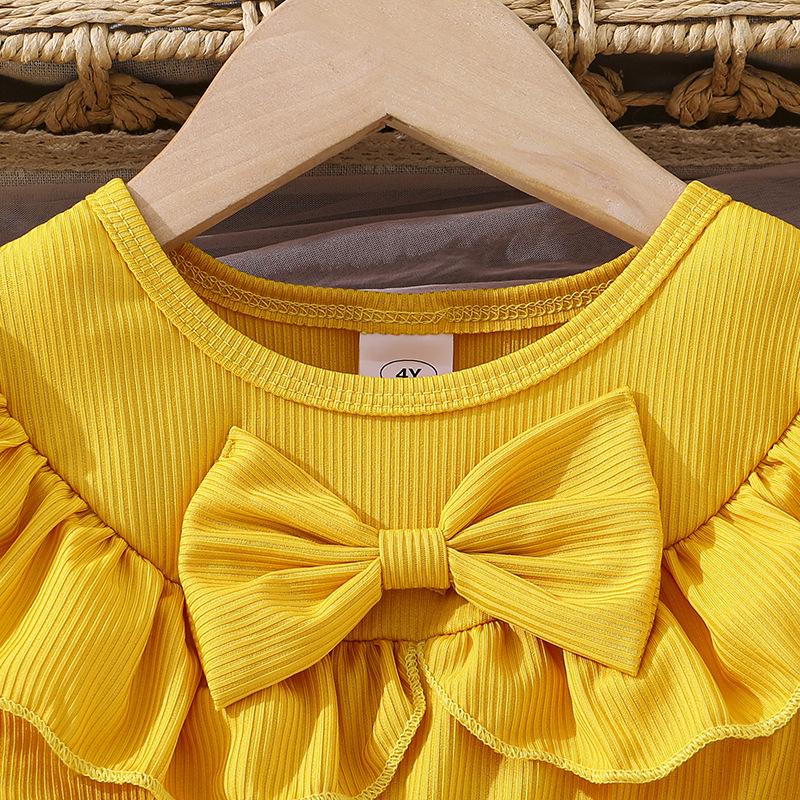 Vestito Dolcissimo per Bambina: Carino Abito Estivo in Tulle per Bambina con Fiocco