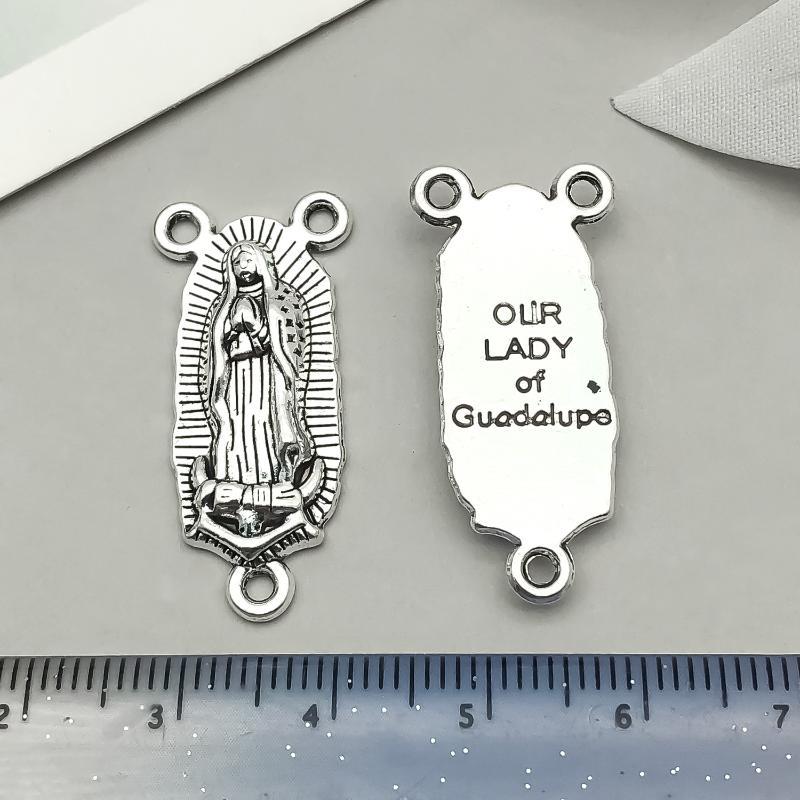 32Pcs Antique Silvery Mary Spacer Bead Charms Alloy Metal Retro Pendants For Diy Jewelry Making Accessories