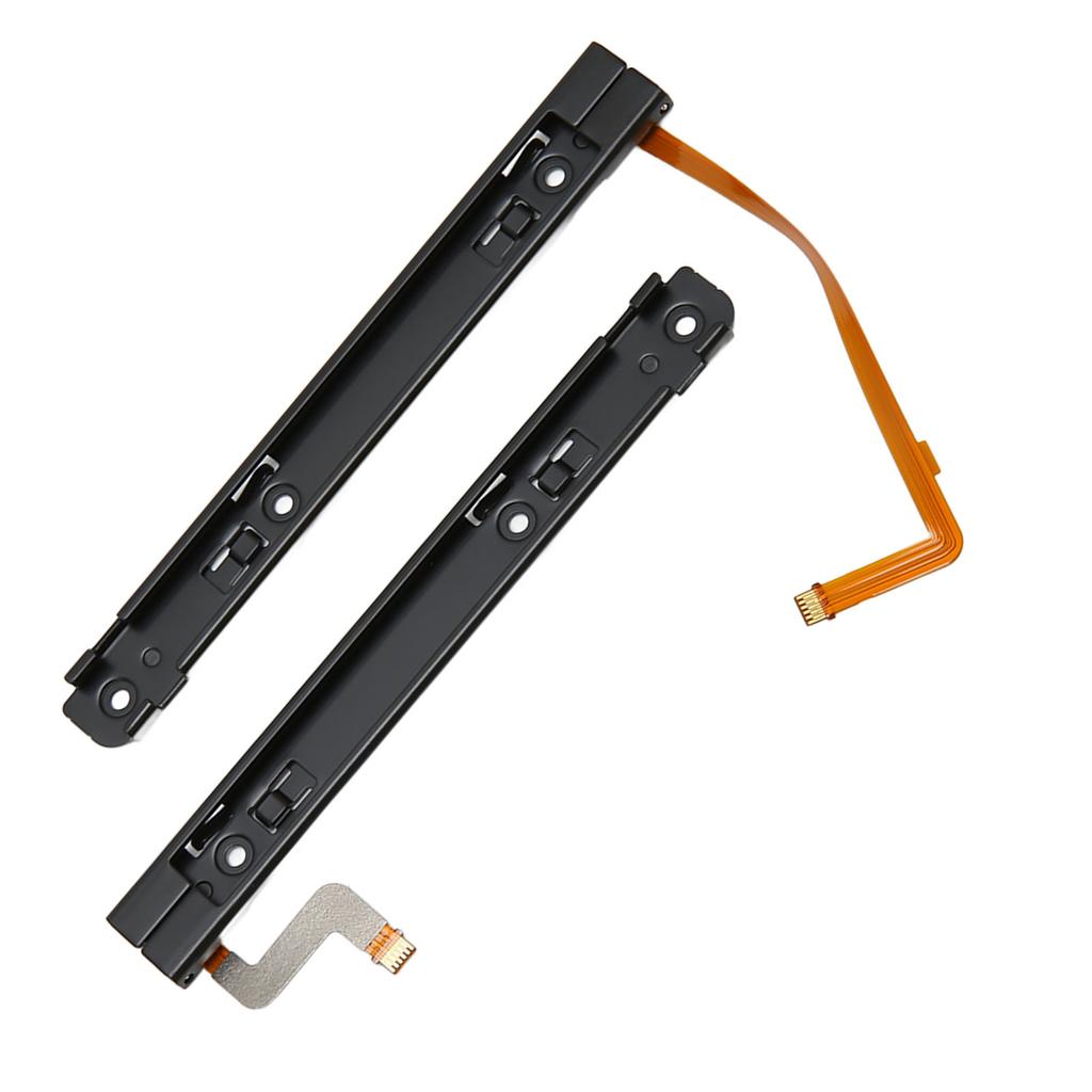 1 Paar Spielkonsolen-Schiebeschienen Professionelle Ersatz-Metallschiebeschienen mit Sensor-Flachbandkabel für SWITCH OLED-Host