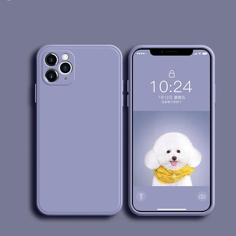 Matte Square Soft Liquid Silicone Phone Case For iPhone 15 14 13 12 11 Pro Max X XR XS Max 7 8 15 Plus Lens Camera Protection Cover