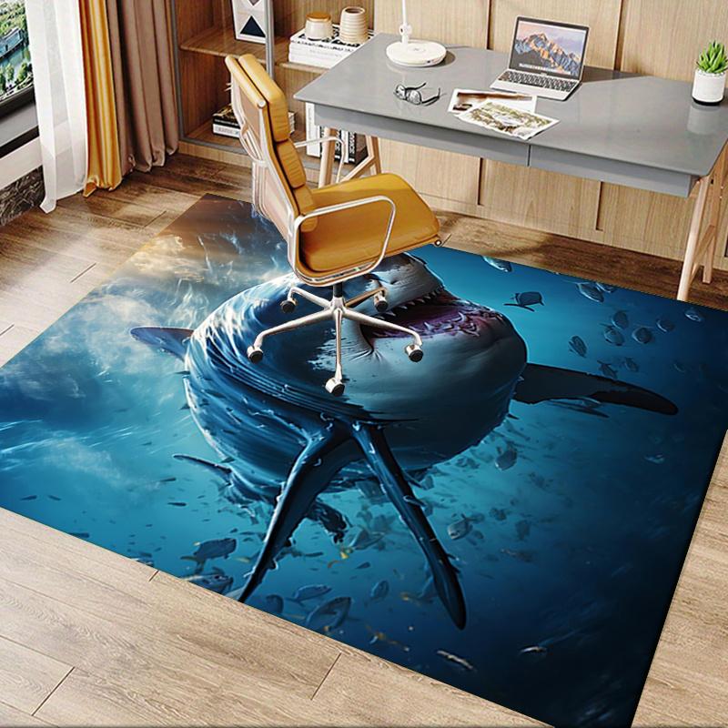 Great White Shark Chair Mat: Office Carpet, Oversized Rug for Home Decor, Sofa Mat, Desk Protector, Gift Idea for Any Room