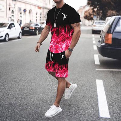 Set Estivo Popolare da Uomo 2024 T-shirt+Pantaloncini Set Sportivo da Uomo Stampato Tempo Libero Moda Set T-shirt a Maniche Corte Set da Jogging da Uomo