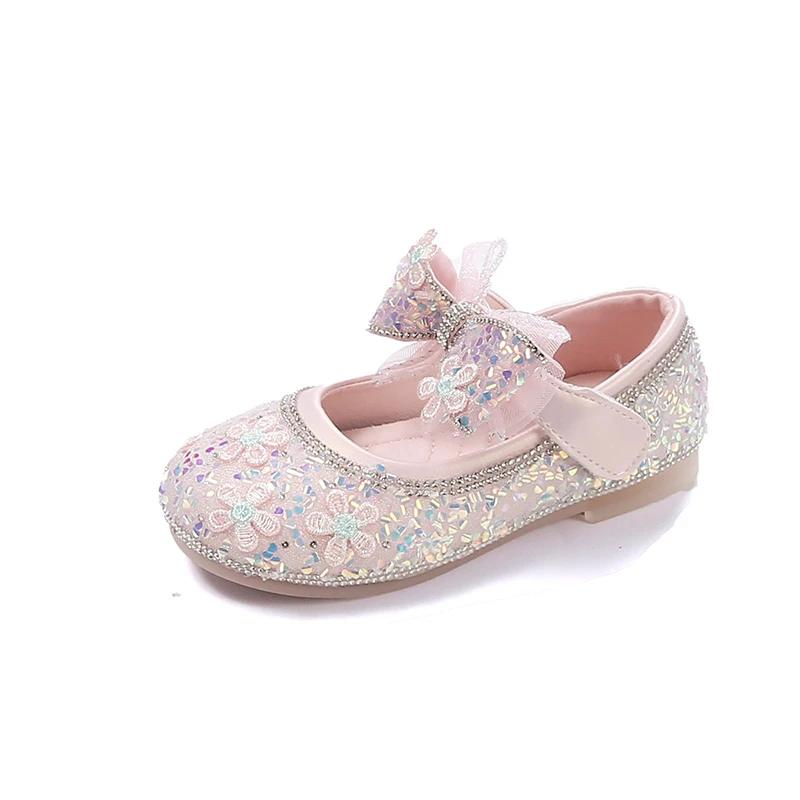 2024 Children Leather Shoes for Girls Summer New Fashion Comfortable Princess Sweet Bowtie Soft Anti-slippery Cool Dress Shoes