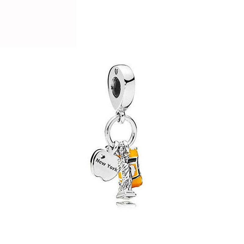 New 925 Silver Travel Passport Rome Paris Italy Plane Dangle Charms Beads Fit Original Bracelet Necklace KeyChain Diy Jewelry