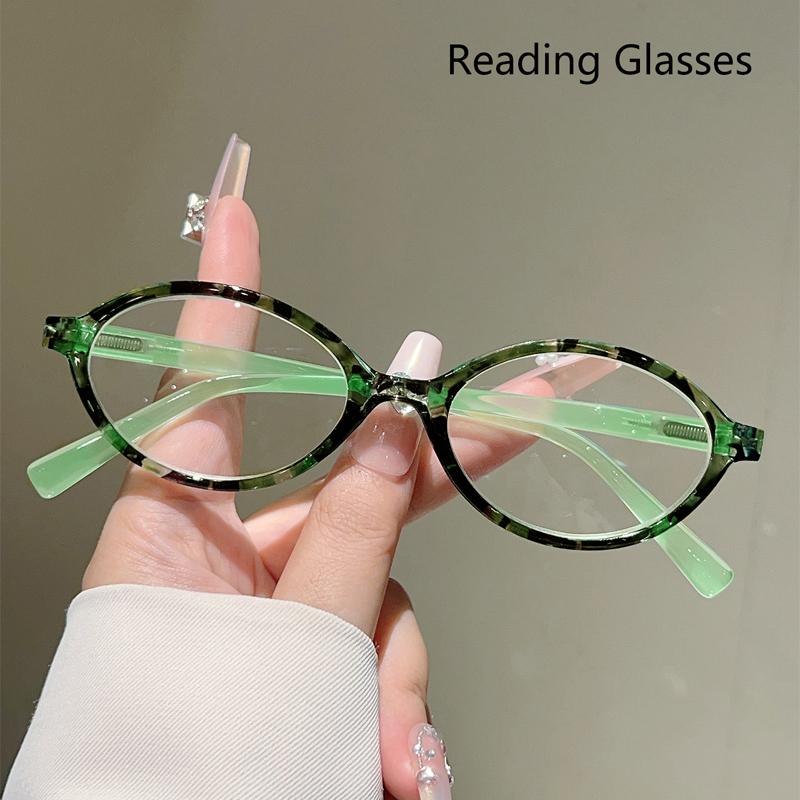 Vintage Oval Reading Glasses Women Fashion Cute Patchwork Rim Prescription Optical Frames Blue Light Blocking Eyeglasses