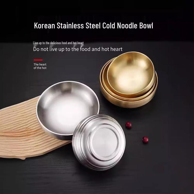 Koreanischer Stil Gold Edelstahl Schüssel Set