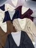 2025 A/W Wool Knitwear: Chic Women's Faux Two-Piece Sweater