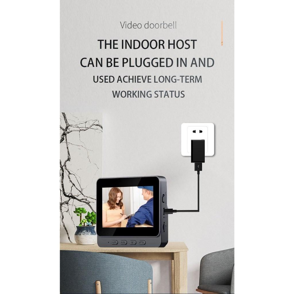 4.3 Inches Screen Wireless Smart Video Doorbell Household Night Version Two-Way Speaking Video Door Ring