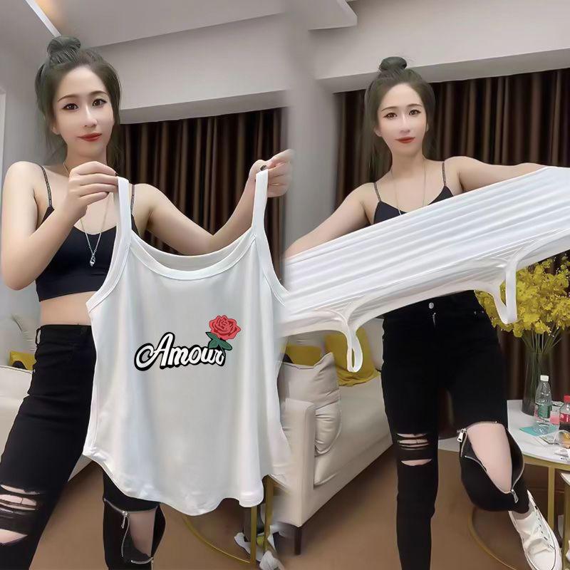 

Новый топ без рукавов с принтом для женщин, идеально подходящий для многослойной одежды L