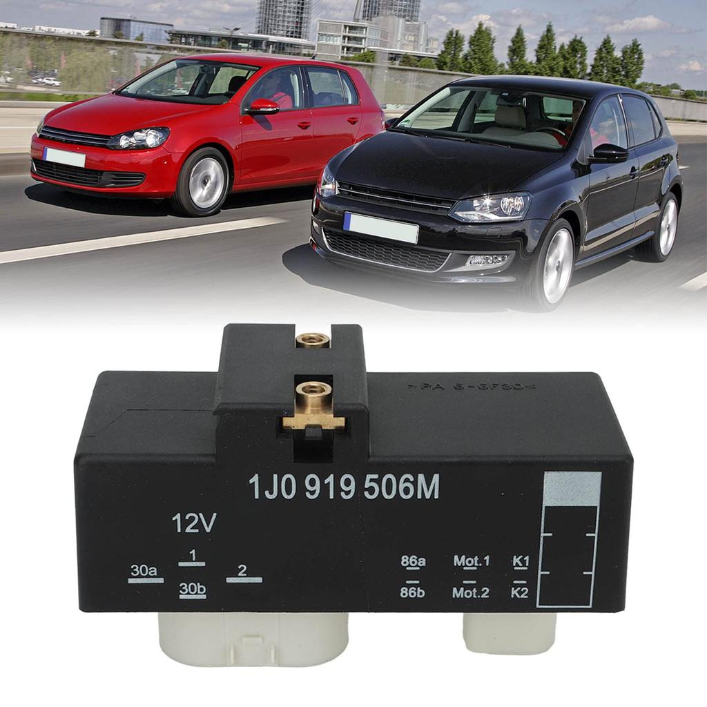 12V Relay, Radiator Cooling Fan Relay, 12V Relay, Cooling Fan Control Module Relay, Electric Fan Relay Kit 1J0919506M 12V ABS