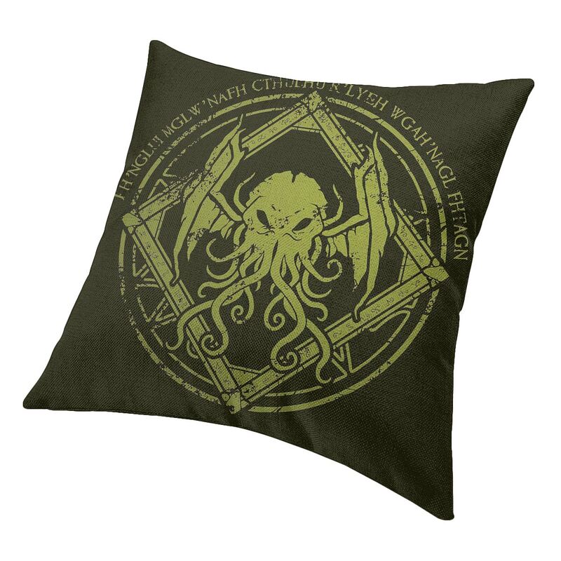 Federa per Cuscino Mostro del Mito di Lovecraft Cthulhu 50x50cm Poliestere Federa per Cuscino da Lancio Federa per Cuscino da Divano Sedia Decorazione Soggiorno