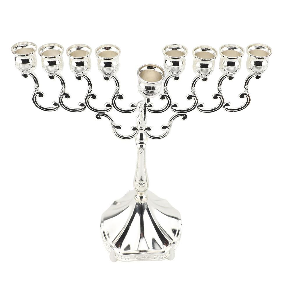 4pcs Silver Candle Holder 9 Branch Candelabra Decorative Candlestick Wedding Decoration