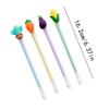 Back to school season 10pcs 0.5mm Creative cute transparent pen holder patch Vegetable shape neutral pen, students universal office signing pen
