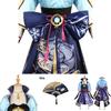 High-quality Kamisato Ayaka Costume From Genshin Impact With Full Dress And Fan