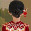 Red Hanfu Hairpin Tassel Wooden Hair Stick Classical   Hanfu Accessories